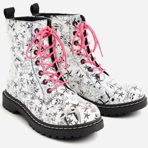 Betsey Johnson White Tattoo Combat Bootie Wide Width